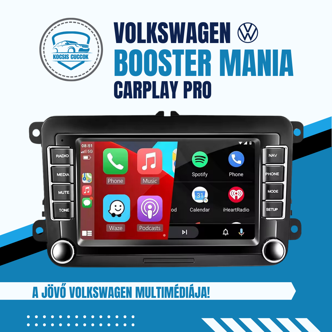 Volkswagen Booster Mania Carplay Pro - A Volkswagenek új generációs multimédiája!