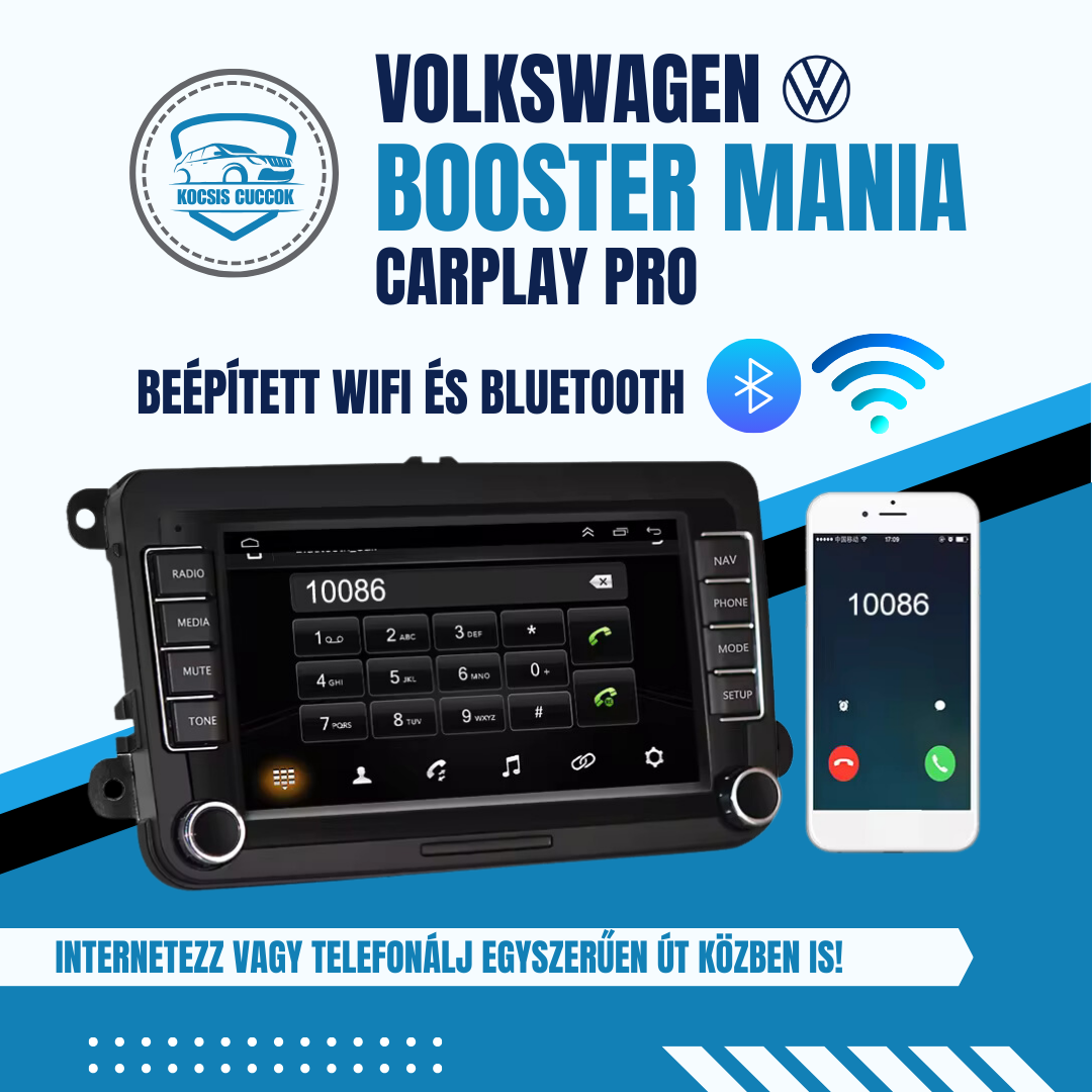 Volkswagen Booster Mania Carplay Pro - A Volkswagenek új generációs multimédiája!